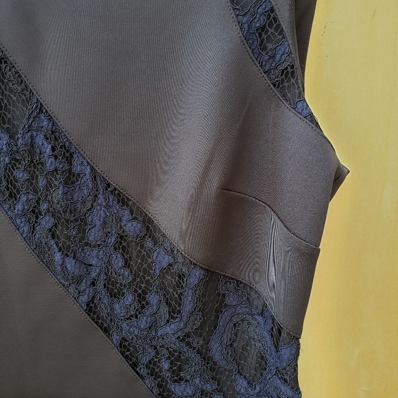 Rachel Roy Black / Navy Lace Scuba Sheath Dress 12 - Picture 5 of 14